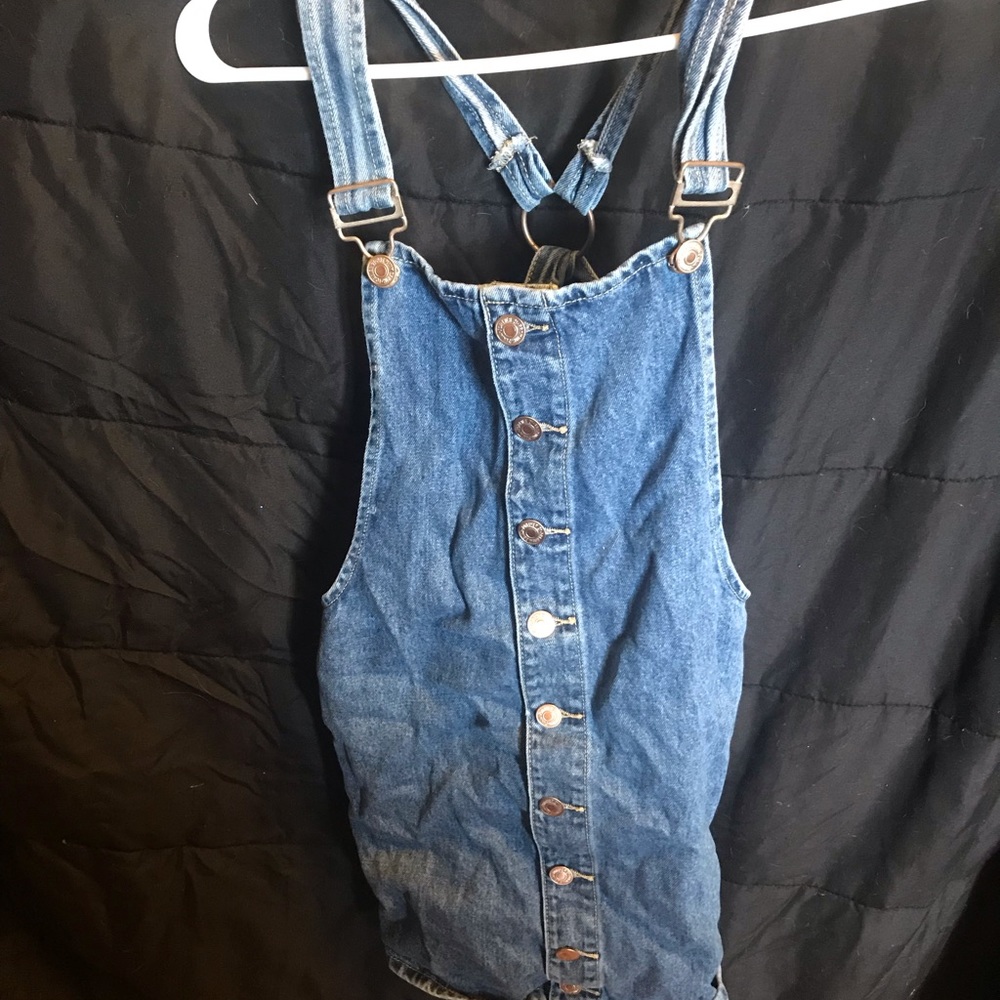 Girls denim overall skirt